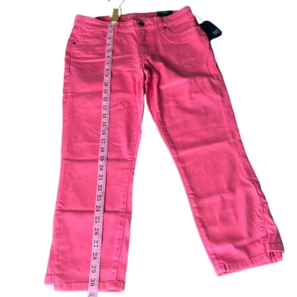 KUT from the Kloth Crop Skinny Stretch Denim Jean in Honeysuckle, Size 6. NWT!